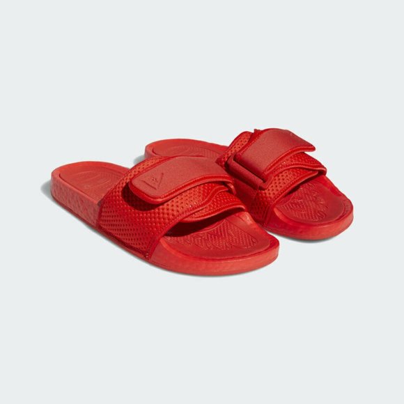 Adidas Men's Red PHARRELL WILLIAMS CHANCLETAS HU Boost 8 us SLIDES FY6140 - Picture 1 of 6